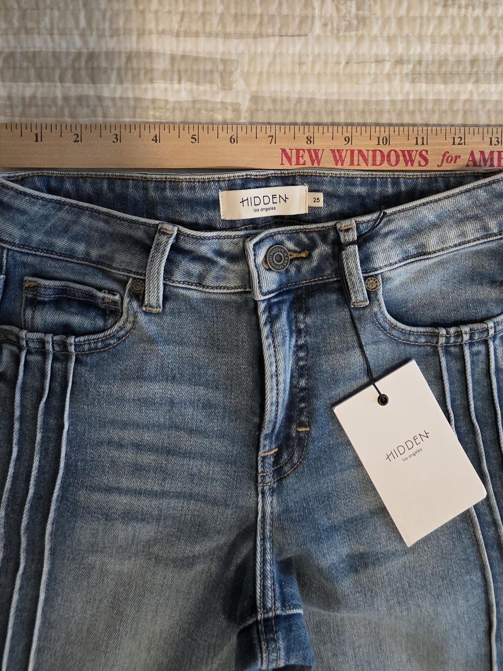 HAPPI Mid-Rise Flare Jeans in Light Blue - Picture 5 of 7